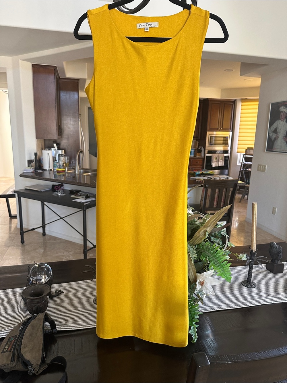 Sleeveless Yellow Sheath Dress